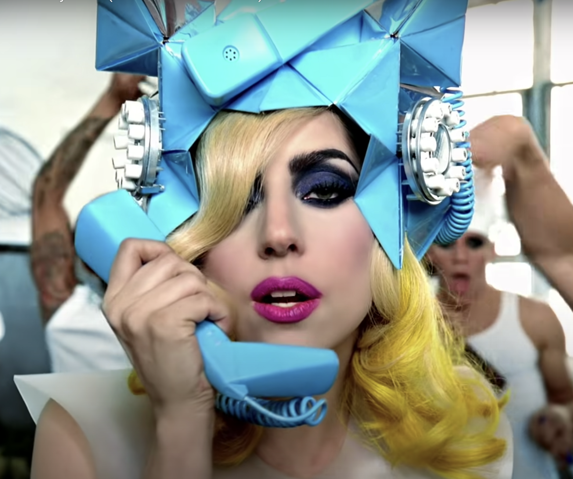 Gaga cold-calling a source (YouTube)